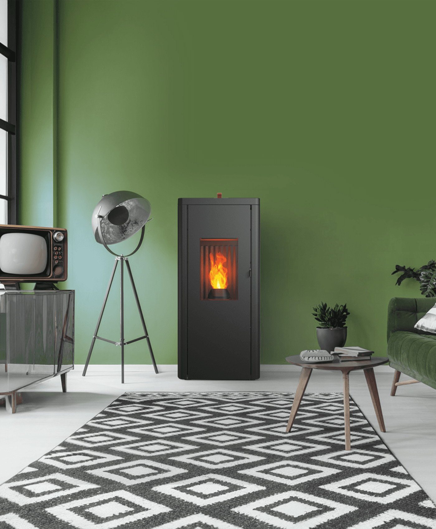 Forgya — stufa a pellet in ambiente