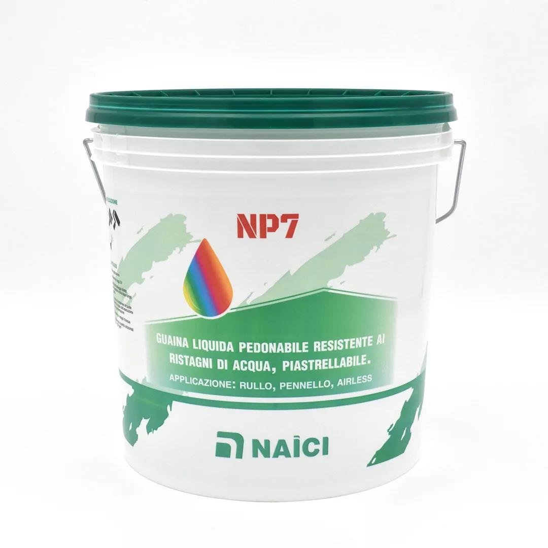 Naici NP7 Rosso 20 Kg – Guaina Liquida Impermeabilizzante Monocomponente Pedonabile e Piastrellabile – Resistente ai Ristagni d’Acqua