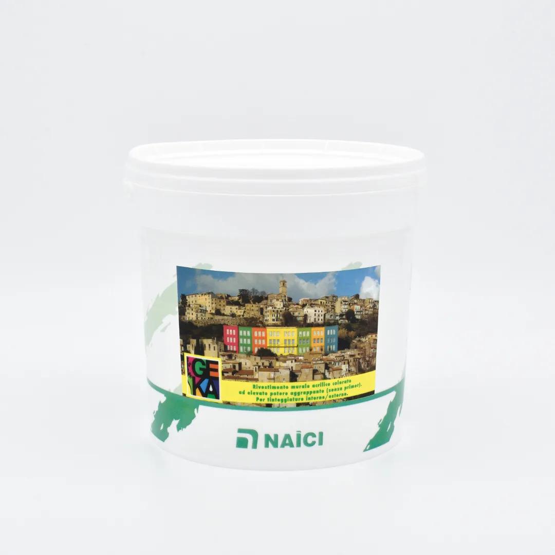 Naici GEKA – Rivestimento murale acrilico BIANCO ad alto potere aggrappante, senza primer – Interni/Esterni – 20 Kg
