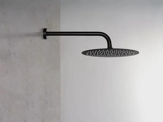 Soffione Doccia Round Ares Nero Opaco Ø 30 cm (art.85215) con Braccio 35 cm (art.85524)