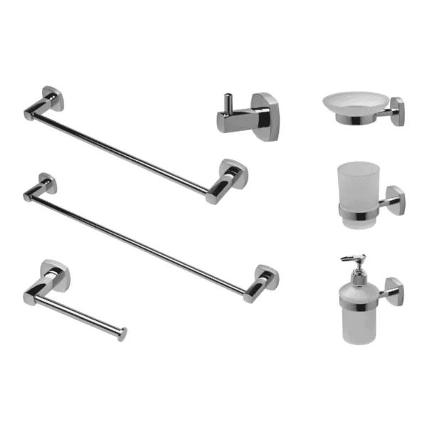 Kit Accessori Bagno Ares Serie TREND Cromato 7 Pezzi - Art.95707