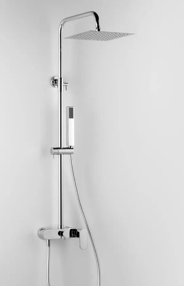 Colonna Doccia Telescopica Ares Argo Square Cromata 20x20 cm (ART. 89112).