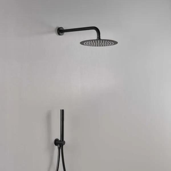 Shower Set Round Ares Ø 25 cm con Doccetta MIA Nero Opaco - Art. 55303