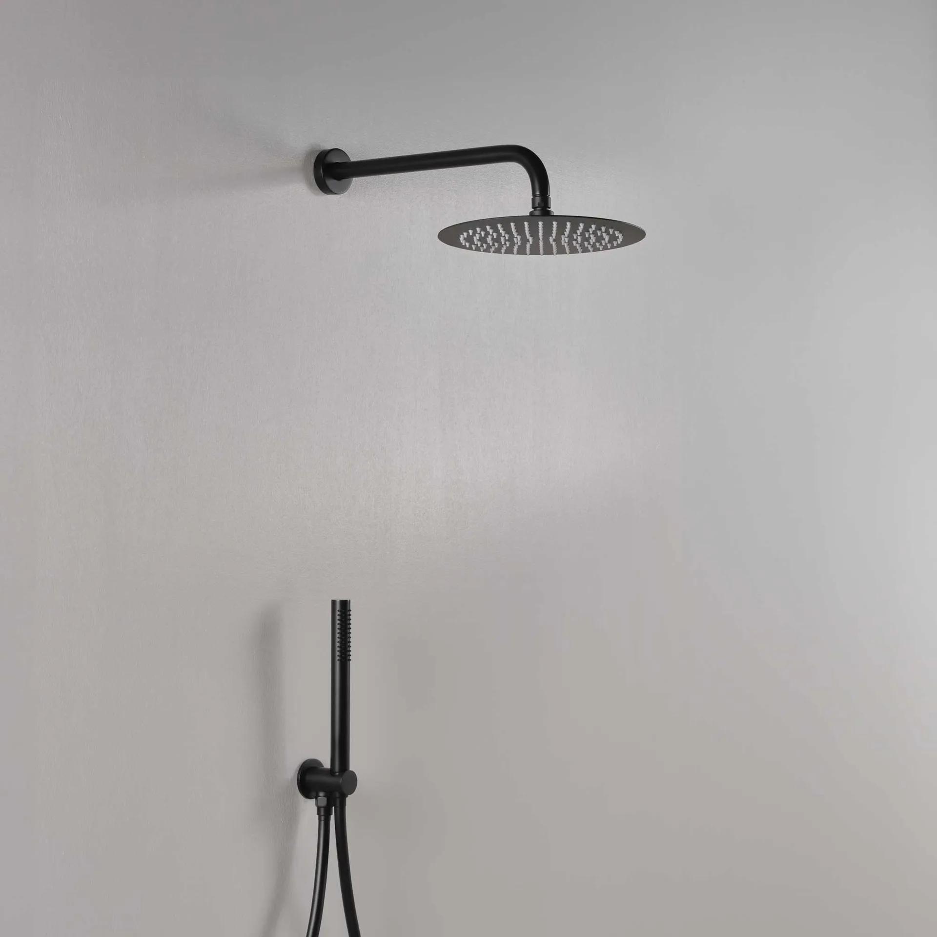 Composizione Doccia Shower Set Round Ares Ø 30 cm Nero Opaco - Art. 55305