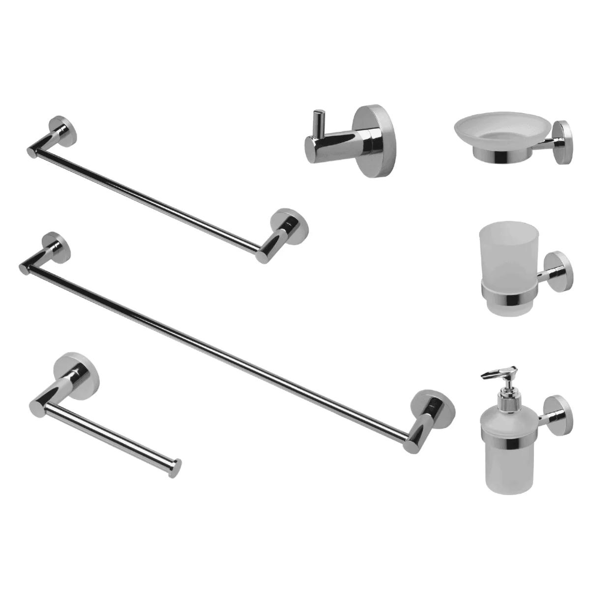 Set Accessori Bagno a Parete Ares Life Cromato 7 pezzi - Art. 96007