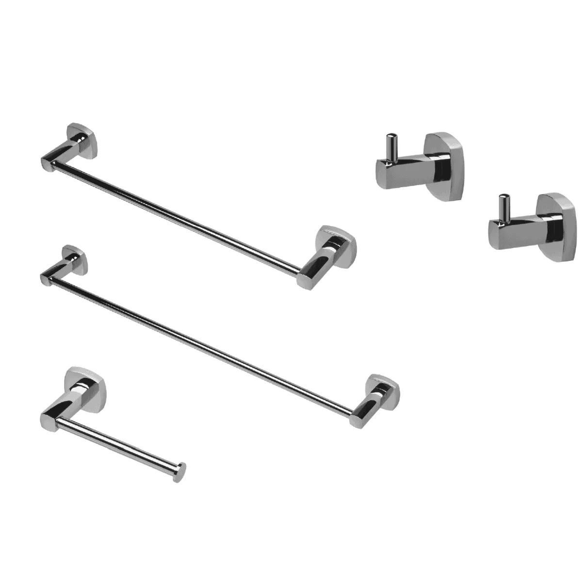 Set Accessori Bagno a Parete Ares Trend Cromato 5 pezzi - Art. 95705