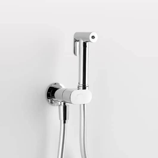 Kit Idrosanitario Idro-WC Tondo Ares 74803 con Doccetta EVA in Ottone e Rubinetto a Muro